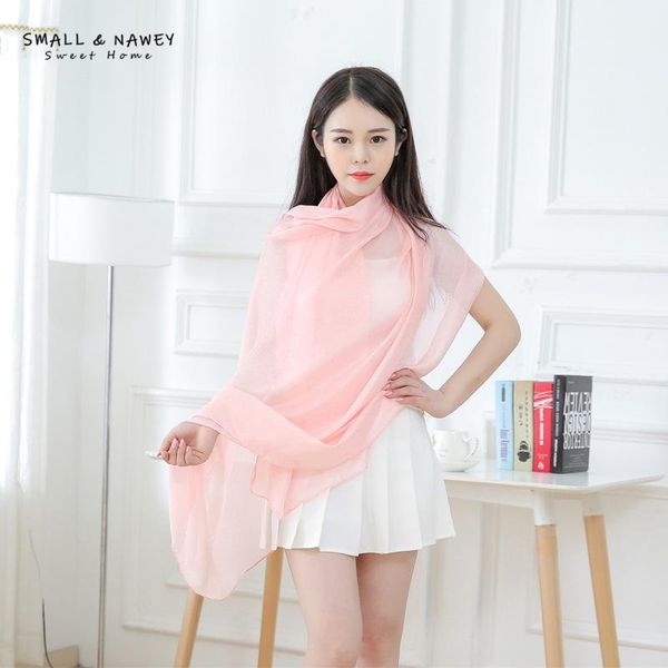 

scarves 70*180cm style long linen sunscreen beach towel shawl cotton and solid color scarf pearl light silk women, Blue;gray