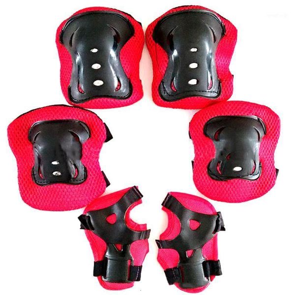 

6 pcs / set kid knee elbow wrist pad guards protective gear kit for roller skate protective pads sport gears1, Black;gray