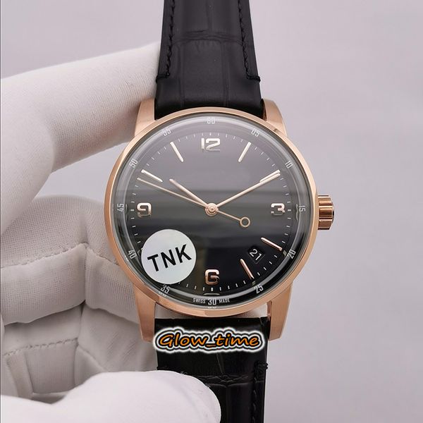

tnk version 11.59 15210or.oo.a002cr.01 black dial cal.4302 automatic 28800vph mens watch 18k rose-gold case leather strap luxury watches, Slivery;brown