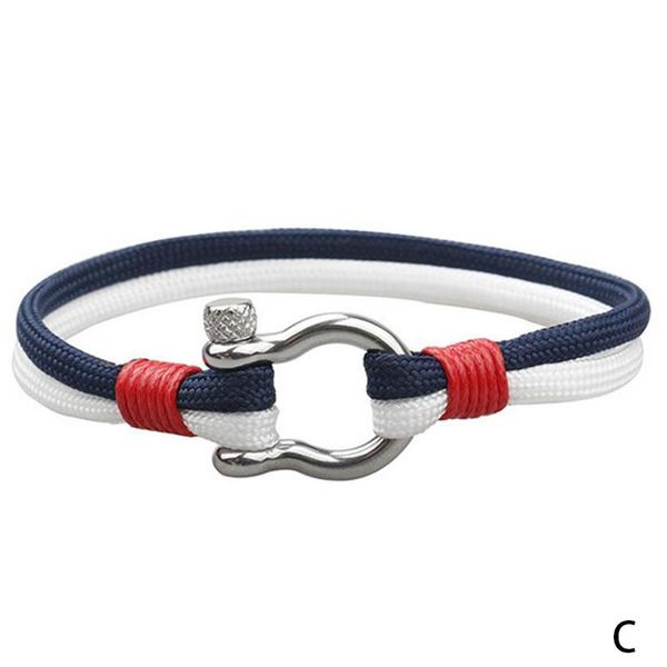 

charm bracelets 1pc women men fashion rope wrap bracelet nautical marine survival wristband bangles friendship favor gifts for boy, Golden;silver