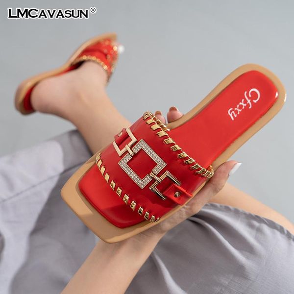 

lmcavasun rhinestone bright diamond slippers crystal hollow flat slide ladies open toe comfort slip on outdoor beach sandals, Black