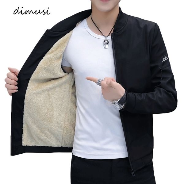 

dimusi men's bomber zipper jacket winter male fleece warm coats fashion streetwear hip hop slim fit pilot jackets mens clothing 201104, Black;brown