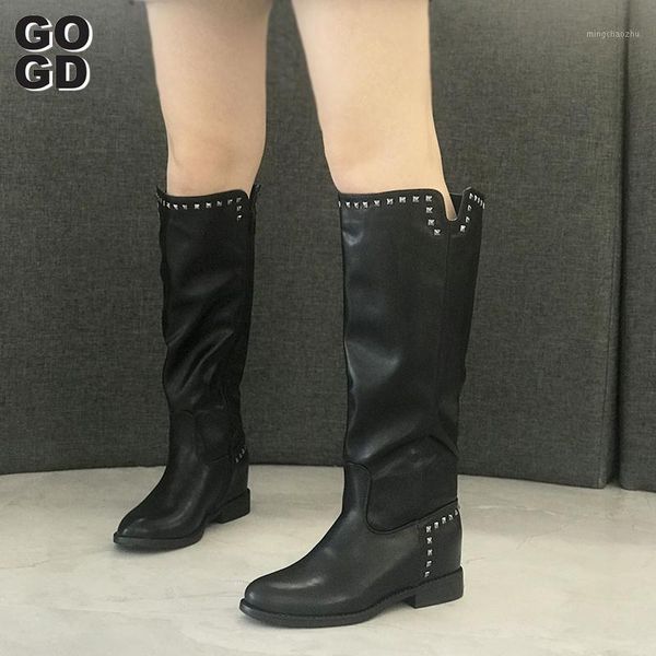 

boots [gogd] 2021 fashion women spring winter over the knee quality long comfort thigh high boots1, Black