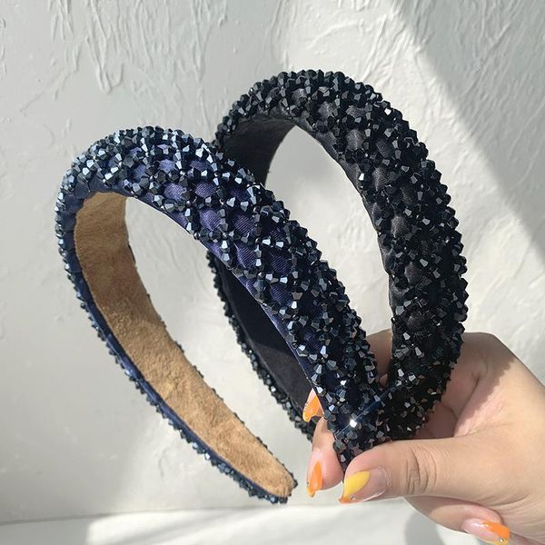 

ruoshui женщина ручной работы хрустальные волосы девочки девочек девочек для волос аксессуары для волос мода безель тюрбан головные уборы ti, Black;brown