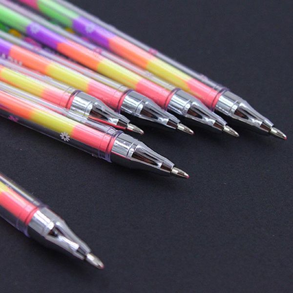 

1 шт. гелевая ручка 6 в 1 цвет пастельных ручек diy альбом украшения фото украшения маркера ручки офисные школьные принадлежности маркировки, Black;red