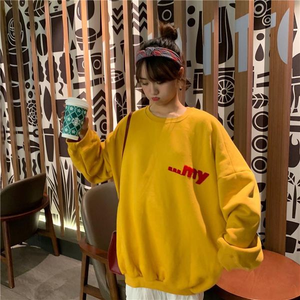 

lovely printed loose leisure all-match elegant women trendy korean kawaii pullover hoodies style harajuku casual female womens fsiib, Black