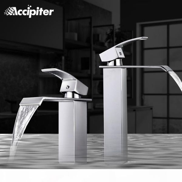 

waterfall polished bathroom basin faucet mixer single lever single hole chrome brass and cold washing bathroom tap torneira