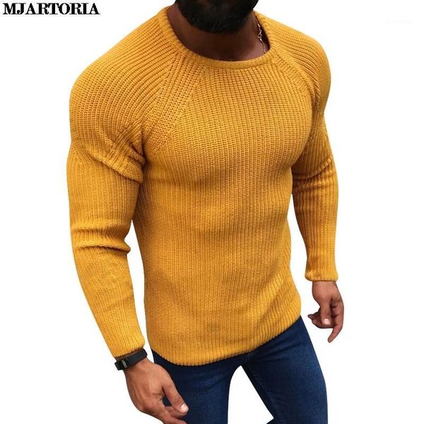

mjartoria 2019 mens sweater autumn winter slim fit long sleeved o-neck knitting pullover sweater male solid warm simple new1, White;black