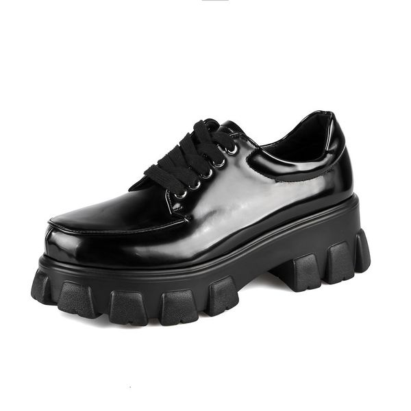 

new 34-42 2021 -size big female fashion lace up women's spring shoes er5k, Black