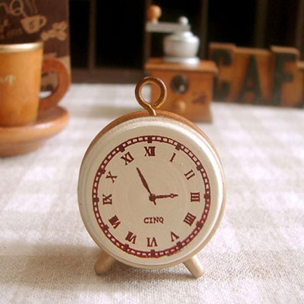 

1pcs diy seal stamp vintage wooden rubber stamp seal classic alarm clock for diary scrapbook drawing tools toys k jllmil