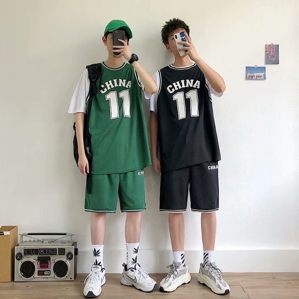 

basketball new all star loose casual men's football suit owen fake two pieces hip hop street couple