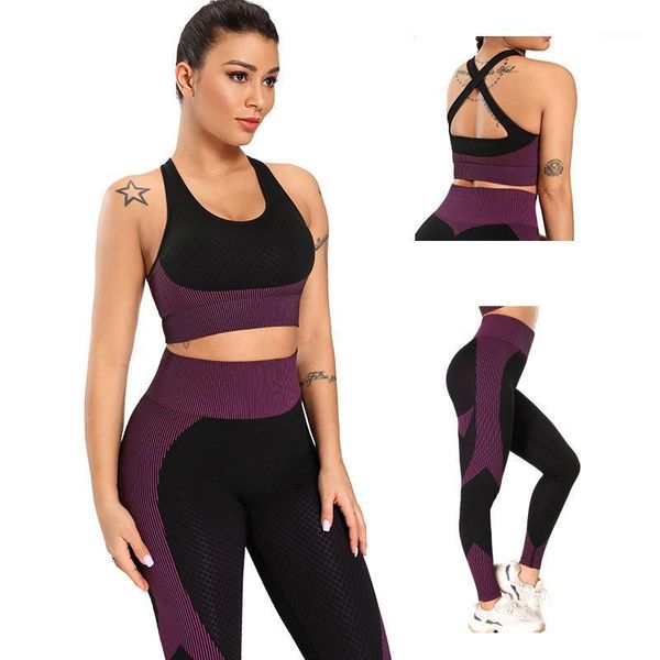 

yoga outfits 2pcs seamless zipper suit sports bra+leggings women's high-elasticity slim fit bra set running exercise clothing athletic1, White;red