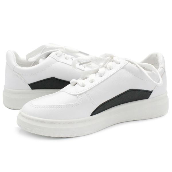 

2021 the new new women's leather mode white plutonium shoes 8i64, Black