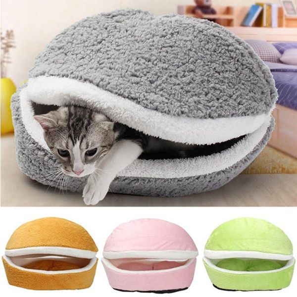

cat sleeping bag kennel cat basket dog kennels dog house short plush small pet bed warm puppy kennel nest cushion pet products
