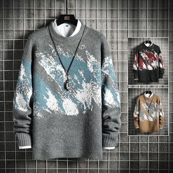 

men's sweaters 2021 spring soft sweater men warm camouflage style pullovers good quality printed mens year, White;black
