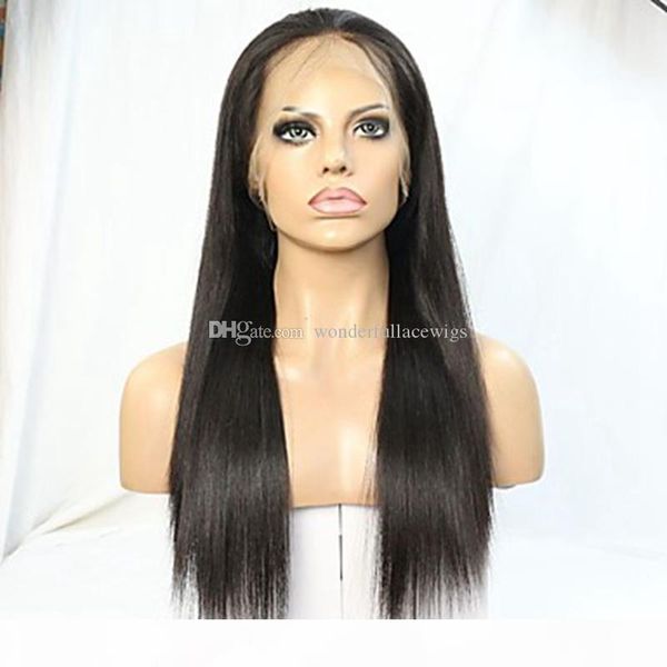 

long straight natural hair lace front wig glueless synthetic heat resistant hair lace front wigs for black white women