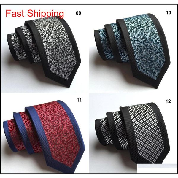 

new arrival silk slim men ties fashion 6cm skinny stripe dot floral neck tie for men woven formal wear busi qyljrr homes2007, Black;blue