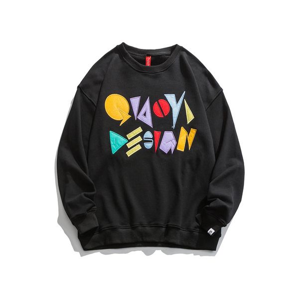 

и 2020 осенью новый зимний мужской студент простой без рукавов ночная рубашка красочные вышитые английские буквами свитер пару 6l4y, Black