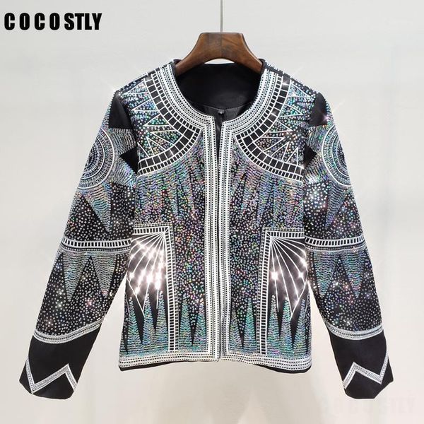 

cardigans jacket woman streetwear style luxurious sequin jacket fashion short o neck long sleeve spring women reflective1, Black;brown