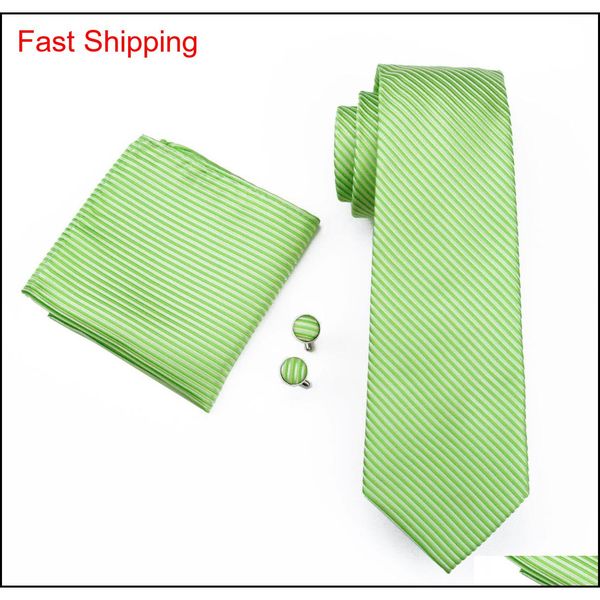 

wedding green stripe silk mens tie set hankerchief cufflinks jacquard woven tie set business work formal meet qylzzz beauty888, Black;blue