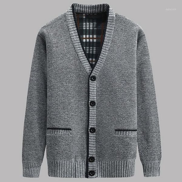 

men's sweaters autumn winter warm knitted sweater jackets v-neck cardigan coats male clothing casual knitwear with buckle 20201, White;black