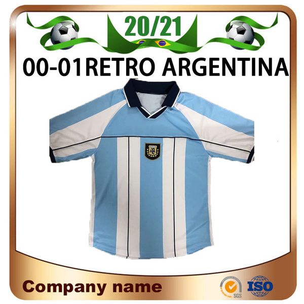 

2000/2001 retro argentina #10 maradona soccer jerseys 00/01 argentina home batistuta messi short sleeve football shirt uniforms, Black;yellow