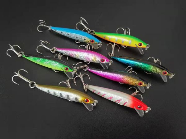 

wholesale lot 20 fishing lure minnow crankbaits hand baits hooks bass 4g/6 cm 8 color