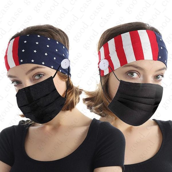 

headbands with hairband face mask anti button ear protective adults gym sports hairbands elastic hairlace headwear american flag d52703