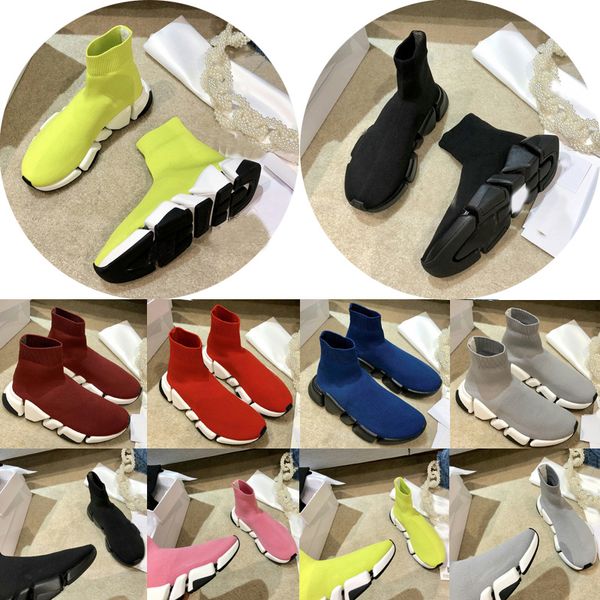 

2021 designer men women speed 2.0 trainer sock boots socks boot casual shoes shoe runners runner sneakers q3kd#, Black