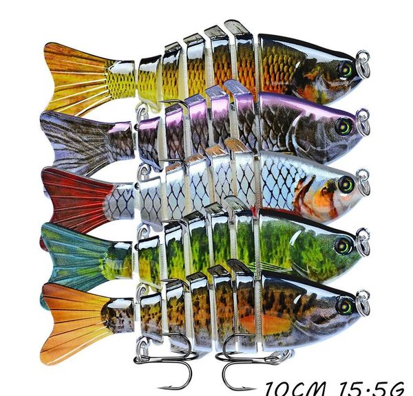 

accessories 15.5g wa_59 5pcs/lot hard 6# pesca tackle lures color fish 10cm hooks 15 baits mixed multi-section & hook fishing fishing bbyld