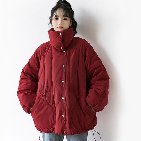 

2021 new new winter female dress red cotton casual jacket women's jackets., Black