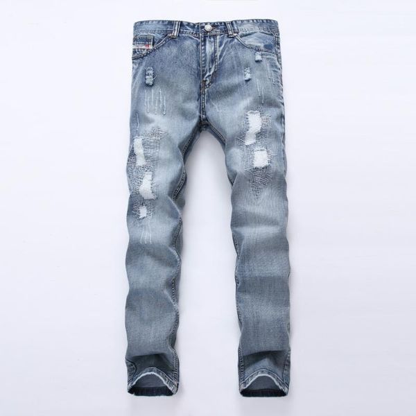 

men's jeans 2021 man ripped embroidered pale blue fashion denim trousers1
