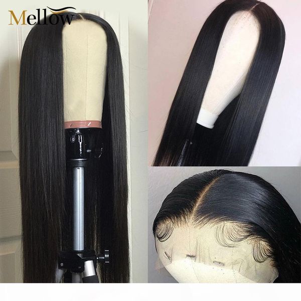 

brazilian straight lace front human hair wigs orange ginger straight human hair wigs 40 inches straight lace frontal wig, Black