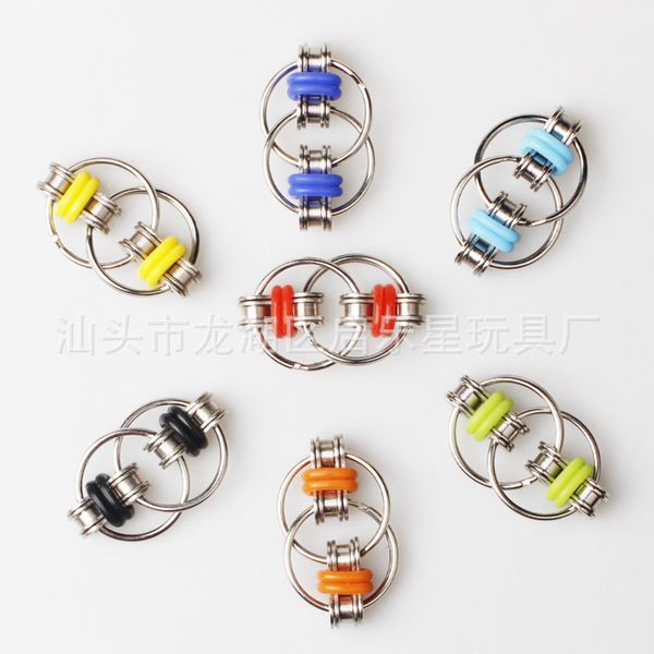 

infinite flip metal ring metal ring toys bicycle chains keychain toys venting toys 2021 selling gift of the child