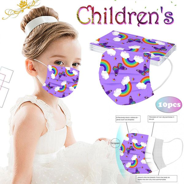 

10pcs children disposable mask headband bandana child mask disposable masque enfant jetable masques enfant mascarillas masken jllmbv, Black