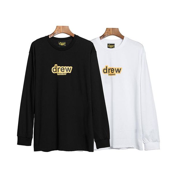 

new men and womens casual loose round neck long sleeve shirts bieber drewlong-sleeved mens designer hoodies, Black