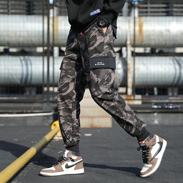 

thoshine men casual cargo pants joggers elastic waist 95% cotton pockets male camouflage trousers plus size 9xl1, Black