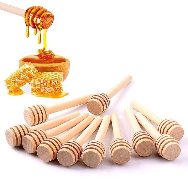 

spoons 24/60 pack wooden stirrers honey dipper wood spoon stick for jar collect and dispense tools