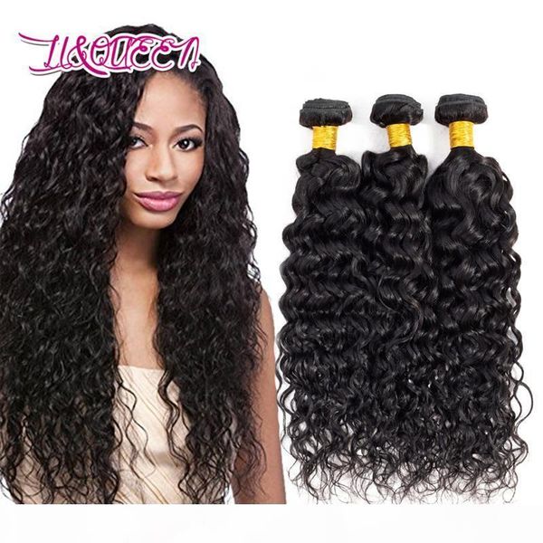 

3pcs lot water wave hair curly weave remy peruvian virgin hair wet and wavy peruvian human hair extensions 8-28inch natural color, Black;brown