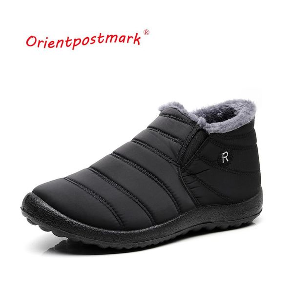 

winter boots ankle boots couples snow boots solid color men plush inside anti skid bottom ankle boot waterproof ski, Black
