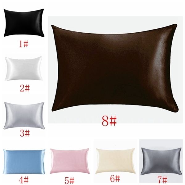

20*26inch satin pillowcase home multicolor ice silk case zipper double face envelope bedding pillow cover bc vt0821