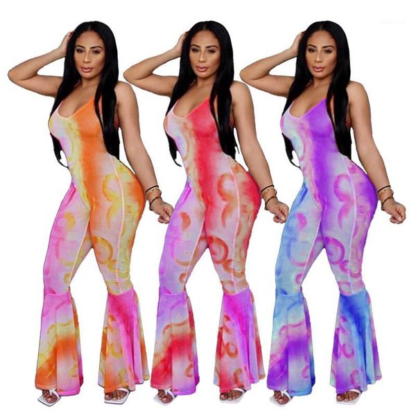 

est women's multicolor halter sleeveless pleated jumpsuits 2020 summer lady fashion rompers for nightclub party wear1, Black;white
