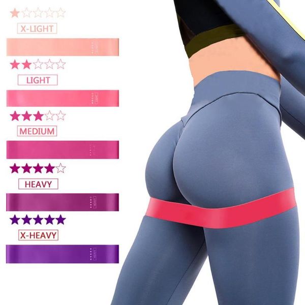 

5pcs fitness exercise hip training yoga elastic circle resistance bands set