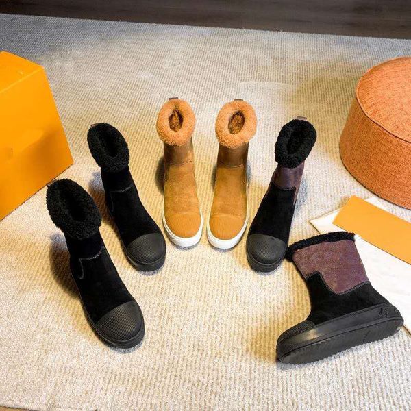 

2020 luxury women snow short boots wedges warm eiderdown boots shoes woman footwear designer shoes winter shoes warm padded boot, Black