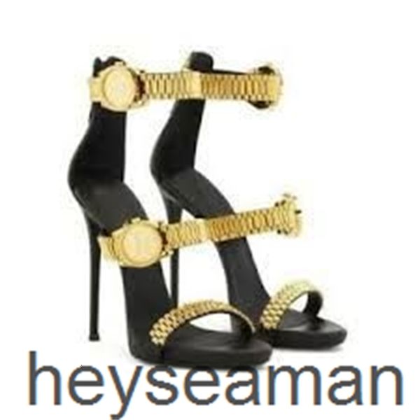 

dress shoes solid color watch simple fashion high-heeled sandals v1l8, Black