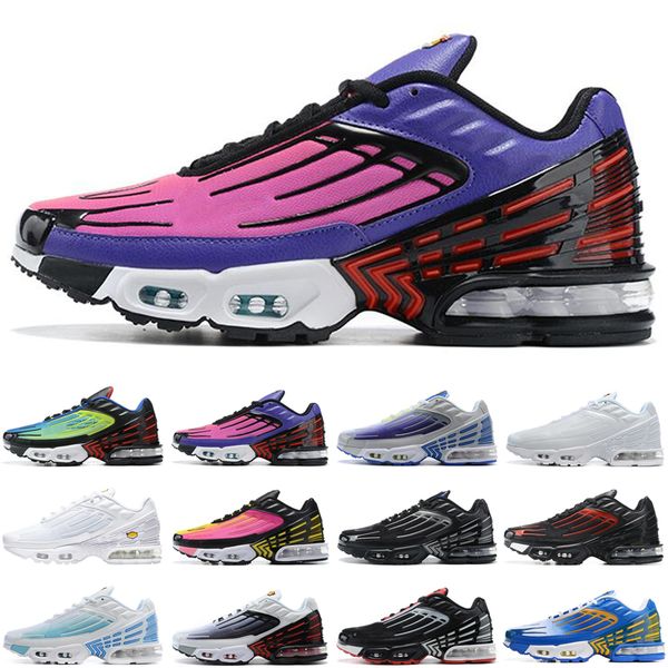 

top tn plus 3 мужчины женская обувь сияющий красный тройной белый черный радужный малиновый лазер синие мужские кроссовки спортивные кроссов, White;red