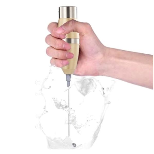 

double spring whisk head electric milk frother stainless steel handheld milk foamer drink mixer for coffee cappuccino f wmtyoe