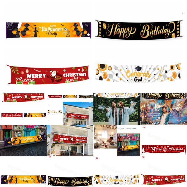 

birthday graduate merry halloween christmas happy streamer banner large xmas sign house home party decor props 3m*50cm foutlet2po7