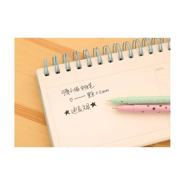 

4 stationery korean cute cat gel pens girls kawaii chancery office school supply gift handles creative sqcmpg new_dhbest, Black;red