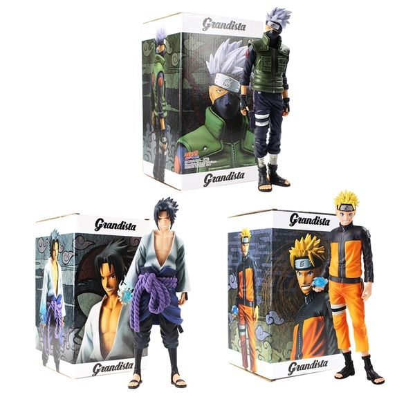 

3styles anime figures uzumaki naruto uchiha sasuke hatake kakashi pvc action figure collectible model toys gift for kids y200421